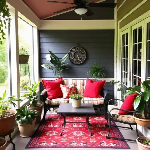 beautiful turkish rug under the Furniture